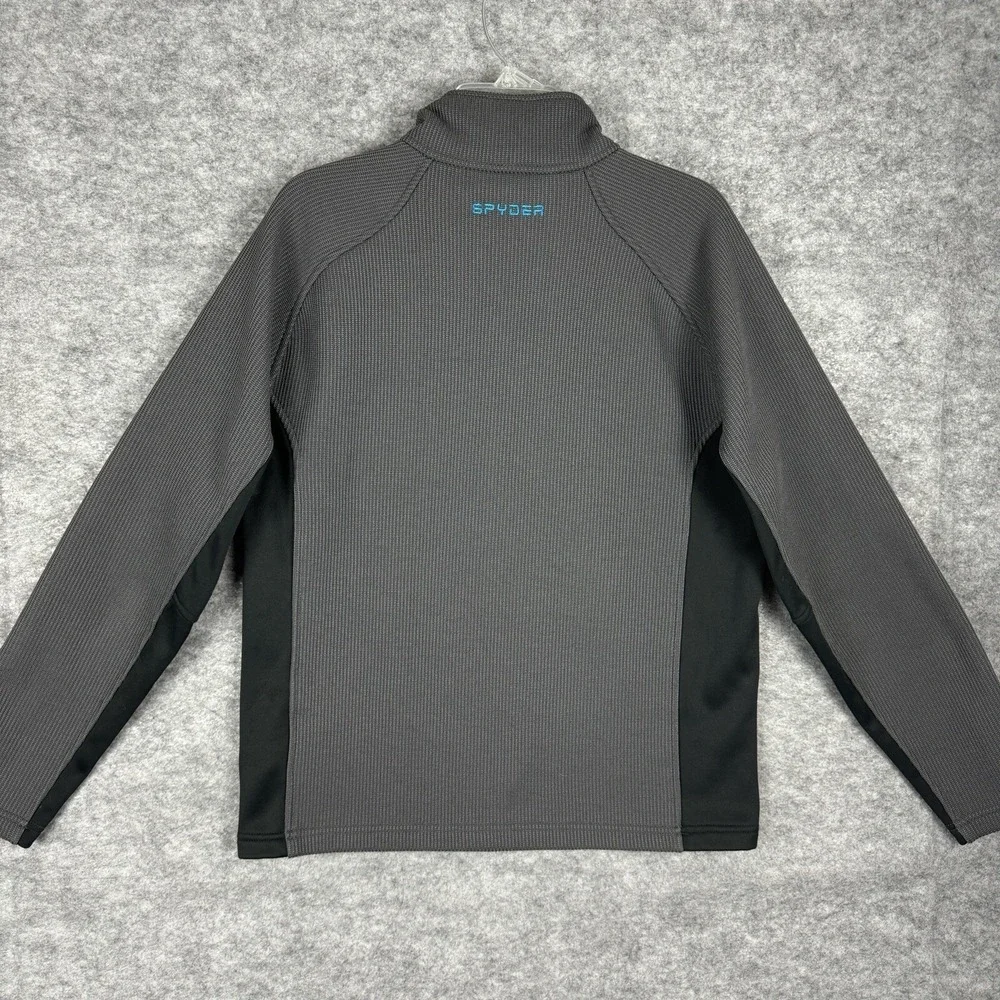 Spyder Pullover Mens Medium Gray 1/4 Zip Core Sweater‎ Knit Fleece Jacket
